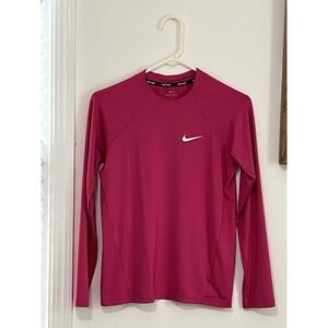 Nike‎ Womens Essentials Hydroguard Dri-Fit Long Sleeve Pink Swim Shirt Size S